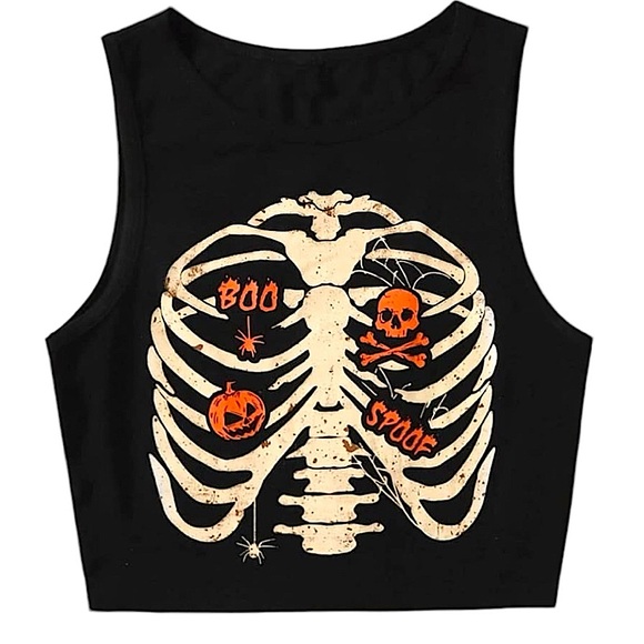Halloween Cropped Tank Top• Small•SHEIN• Cotton• - Picture 1 of 7